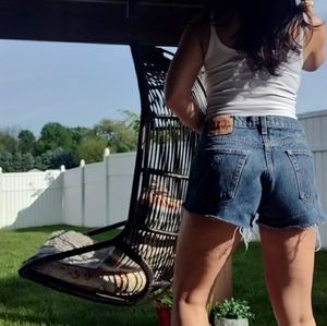 Levi's, high rise cut off Jean shorts, 34" waist